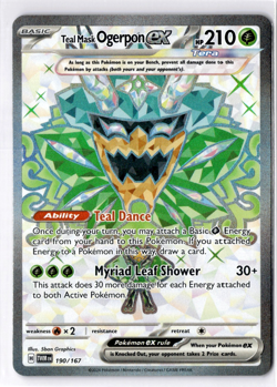 Teal Mask Ogerpon ex 190/167 TWM Tera Full Art Pokemon Card NM - Image 1