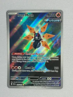 Pokemon TCG SV04: Paradox Rift Pokemon TCG Iron Moth Holo 187/182 NM/LP - Image 1