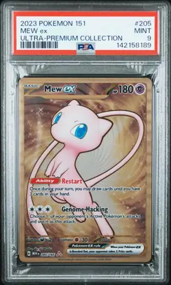 PSA 9 METAL Mew ex Full Art Ultra Rare 151 UPC Promo Pokemon Card SVP 205/165 - Image 1