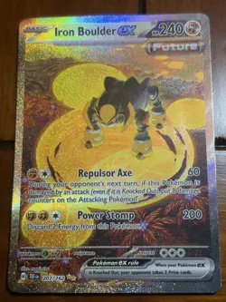 Pokemon Iron Boulder ex 207/162 SV05 Temporal Forces SIR Basic EX 240 HP Holo - Image 1