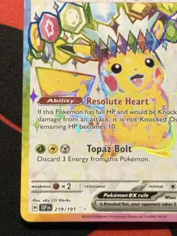 Pikachu ex 219/191 Pokemon Sv08: Surging Sparks Holo Full Art English Near Mint - Image 5