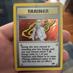 Pokemon TCG Blaine Trainer Gym Challenge Holo Card 17/132 - Image 1