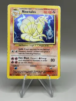 Pokemon Card Ninetales Base Set 12/102 WotC Vintage 1999 Holo Rare - Image 1