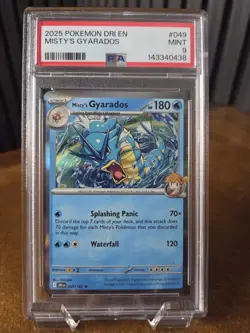 Pokemon Sv10: Destined Rivals Misty's Gyarados 049/182 Rare Holo PSA 9 English - Image 1