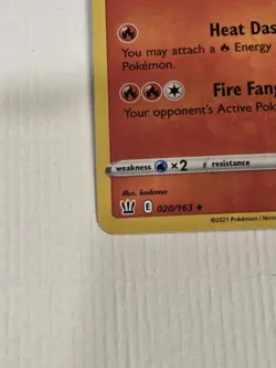 Entei 020/163 Pokemon TCG SWSH05: Battle Styles Holo NM - Image 3