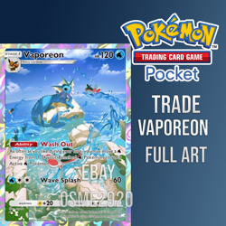 Pokemon TCG POCKET VAPOREON FULL ART (Trading Card Game) TCGP FAST SHIPPING - Image 1