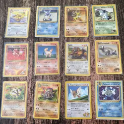 Pokemon TCG Vintage Base Set Of 12 Cards Holo Poliwrath 25/108 Wartortle - Image 1