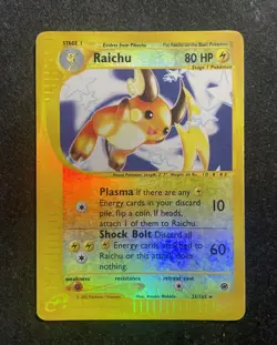 Pokemon TCG Raichu Expedition Base Set 25/165 Reverse Holo Rare Slight Damage - Image 1