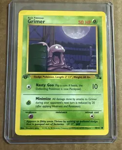 1999 Pokemon Fossil Set 1st Edition Regular Finish Grimer 48/62 NM - Image 1