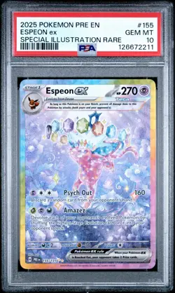 2025 POKEMON PRE EN-PRISMATIC EVOLUTIONS #155 ESPEON EX PSA 10 - Image 1