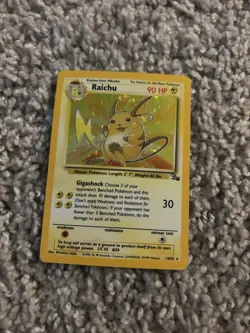 Pokemon Raichu Fossil Holo Rare 14/62 90 HP 30 1999 English Mouse - Image 1