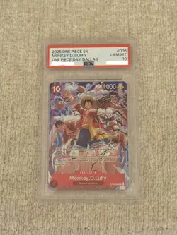 PSA 10 - 2025 ONE PIECE PROMOS ONE PIECE DAY DALLAS #006 MONKEY D. LUFFY - Image 1