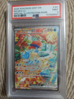 Pokemon TCG Keldeo EX White Flare Card 167/086 PSA 9 SAR - Image 1
