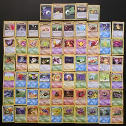 Pokemon 65 Card Team Rocket And Fossil No Duplicate Lot LP Wotc Vintage - Image 1