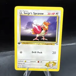 Pokemon Cards: Gym Heroes 1st Edition Uncommon: Lt. Surge's Spearow 52/132 LP/MP - Image 1