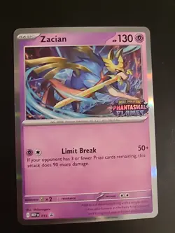 Pokemon Zacian 015 Phantasmal Flames Prerelease Promo Card Holo NM - Image 1