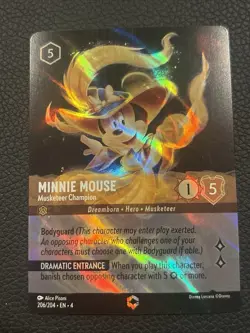 Disney Lorcana Minnie Mouse Musketeer Champion 206/204 Enchanted Foil Card - Image 1