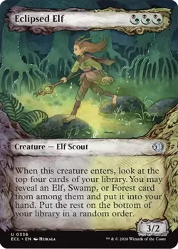 Foil - Eclipsed Elf (Showcase) - 336 - Lorwyn Eclipsed - NM - Image 1
