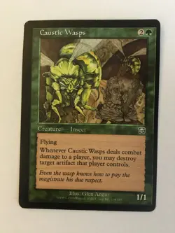 *Miscut* Caustic Wasps - Mercadian Masques (MMQ) - MTG Magic the Gathering - Image 1