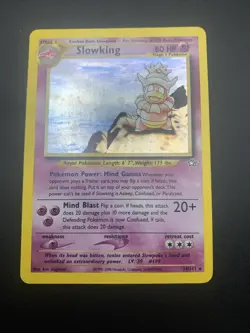 Pokemon TCG Slowking Neo Genesis Holo Rare Card 14/111 MP - Image 3