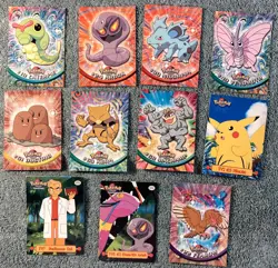 1999 Topps Pokemon TV Lot of 11 Non-Foil Fearow Arbok Pikachu FREE Shipping - Image 1