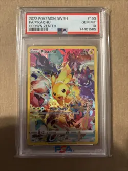 Pokemon Crown Zenith Pikachu Secret Rare 160/159 PSA 10 - Image 1