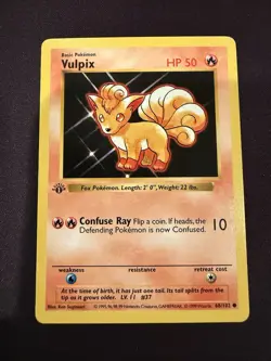 Pokemon TCG 1st Edition Shadowless Vulpix 68/102 NM Condition! - Image 1