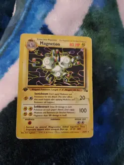 1999 Pokemon Fossil 1st Edition Magneton #26/62 - Image 2