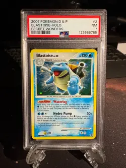 PSA 7 2007 Pokemon D & P Blastoise -Holo Secret Wonders #2 - Image 1