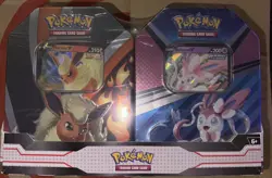 POKEMON NEW & FACTORY SEALED 2023 - FLAREON V & SYLVEON V - V HEROES TIN-2 PACK - Image 1