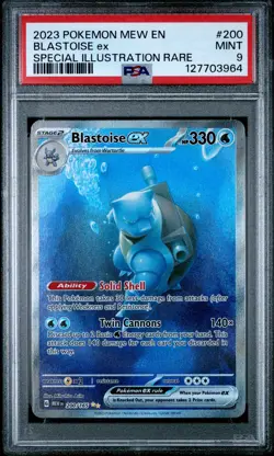 2023 POKEMON MEW EN-151 SPECIAL ILLUSTRATION RARE #200 BLASTOISE EX PSA 9 - Image 1