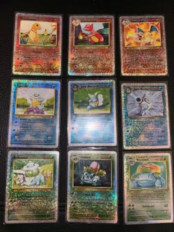 Pokemon 2002 Legendary collection Reverse Holo Full STARTER Set Eng GOOD - Image 1