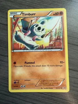 Pokemon TCG Timburr 62/101 Noble Victories LP - Image 1