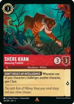 1x Shere Khan - Menacing Predator - 126/204 - Rare NM-Mint Disney Lorcana: Rise - Image 1
