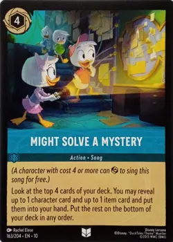 163/204 MIGHT SOLVE A MYSTERY EN10 UNCOMMON DISNEY LORCANA CARD - Image 1
