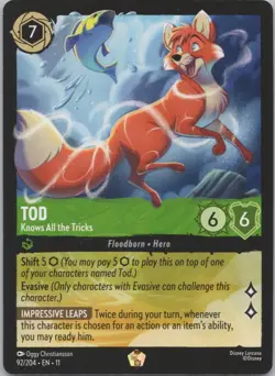 Disney Lorcana Winterspell (11) #92/204 Tod - Knows All the Tricks - Image 1