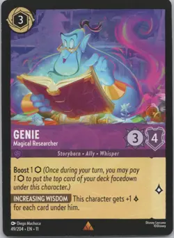 Disney Lorcana Winterspell (11) #49/204 Genie - Magical Researcher - Image 1