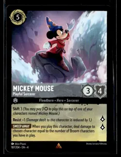Disney Lorcana Ursula's Return Mickey Mouse Playful Sorcerer Non Foil 187/204 - Image 1