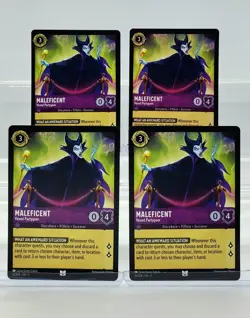Disney Lorcana Maleficent - Vexed Partygoer 51/204 Shimmering Skies 4 Cards Set - Image 1
