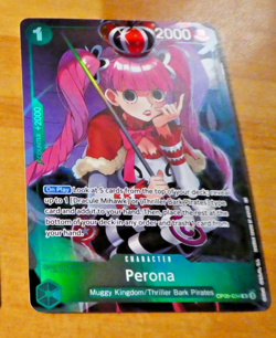 ONE PIECE ENGLISH CARD HOLO GAME CARTE Perona OP09-034 ALT ART MINT - Image 1