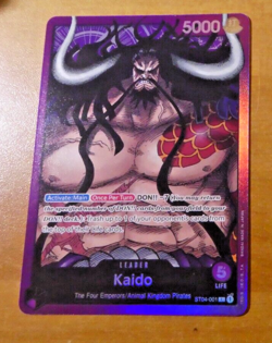 ONE PIECE PROMO ENGLISH CARD HOLO FOIL GAME CARTE ST Kaido ST04-001 LEADER NM - Image 1