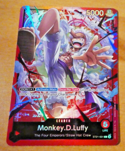 ONE PIECE ENGLISH CARD GAME HOLO CARTE MONKEY D LUFFY ST21-001 EN ST NEW NEUF - Image 1