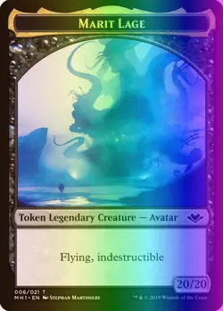MTG Magic the Gathering Token - Marit Lage (6/404) Modern Horizons LP FOIL - Image 1