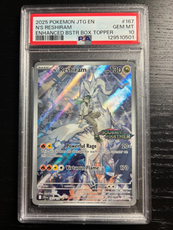 Pokemon TCG N's Reshiram Stamped Illustration Rare Promo Card 167/159 PSA10 - Image 1