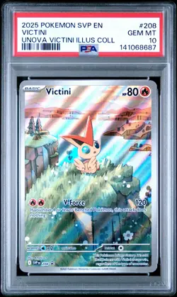 2025 POKEMON SVP EN-SV BLACK STAR PROMO #208 VICTINI PSA 10 - Image 1