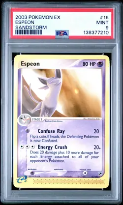 2003 POKEMON EX SANDSTORM #16 ESPEON PSA 9 - Image 1