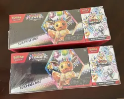 (2) Pokemon Prismatic Evolutions Surprise Box + Booster Bundle Sam’s Club Sealed - Image 1