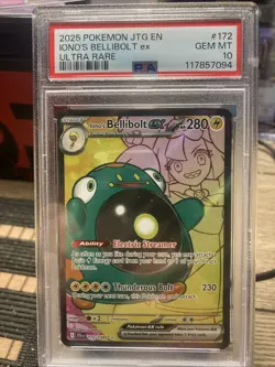Iono's Bellibolt EX Holo-Pokemon TCG Card 172/159 SV Journey Together Ultra Rare - Image 1