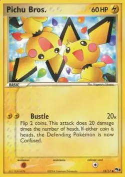 NM-Mint Pichu Bros. - 16 - Common Pokemon POP Series 3 - Image 1