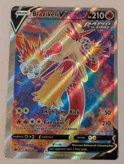 Blaziken V 161/198 Rare Ultra Chilling Reign Pokemon MISCUT ALIGNMENT DOT ERROR - Image 1